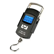 Balança Digital Mão Pesa Mala Bolsa Pesca Bagagem Até 50 Kg Cor Preto Foto  mini 1