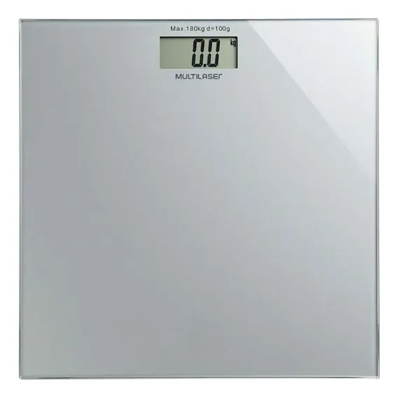 Balança Digital Multilaser Hc021 180kg - Prata, Visor Lcd Foto 1