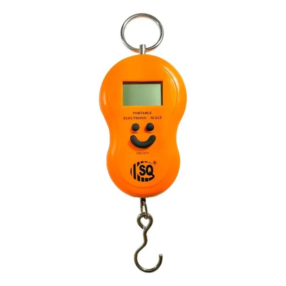 Balança Digital Portátil Para Pesca Feira Mala Bagagem 50kg Cor Laranja Foto 1