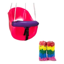 Balanço Baby Colorido Infantil Bebe Gangorra + 100 Bolinhas Cor Rosa-chiclete Foto  mini 1