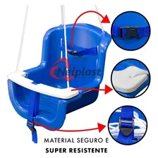 Balanço Balancinho Infantil BebĂȘ Kids Com Cinto + Cordas Cor Azul Foto mini 2