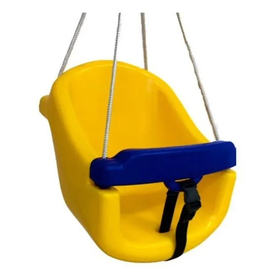 Balanço Infantil De Plastico Bebê -v Cores- C/ 1,5m De Corda Cor Amarelo Foto 1