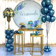 Balão Bexiga Alumínio Metalizado Pequeno Azul 25 Unidades N5 Foto mini  2