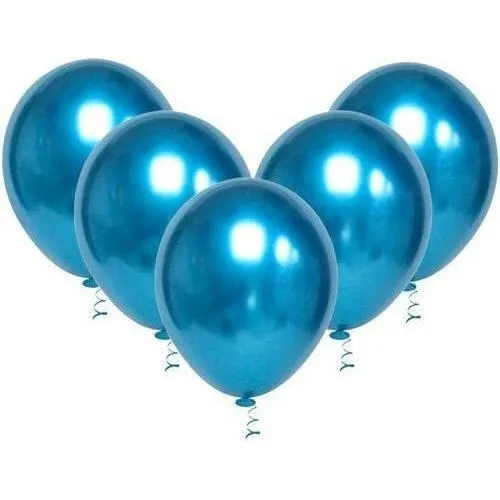 Balão Bexiga Alumínio Metalizado Pequeno Azul 25 Unidades N5 Foto 1