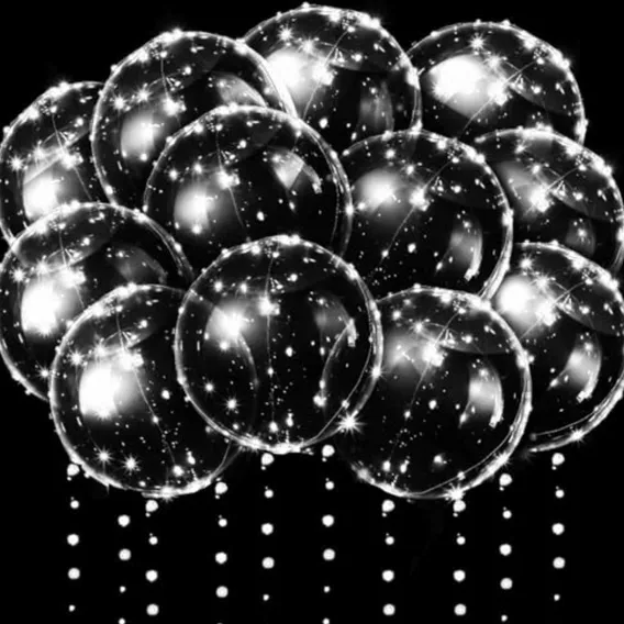 Balao Bubble Transparente Led Frio Branco Festa Kit C/10 Foto 1