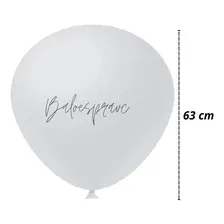 Balão Gigante Liso 25 Polegadas Bexigão Big 250 Bexiga Doce Cor Branco Foto mini 1
