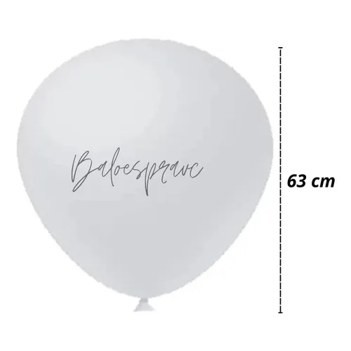 Balão Gigante Liso 25 Polegadas Bexigão Big 250 Bexiga Doce Cor Branco Foto 1