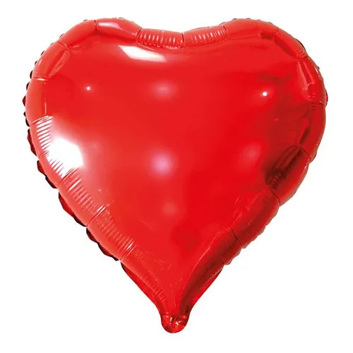 Balão Metalizado 18 Grande Coração Vermelho 45cm Festa Foto 1