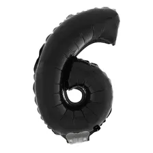 Balão Metalizado Número 6 Preto 16 Polegadas 41cm Foto  mini 1