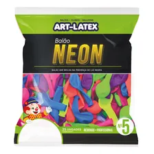 Balão Neon 5 Diversas Cores 25 Unid Art Latex Foto mini  2