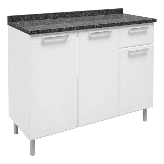 Balcão Aço 105cm C/tampo 3pts 6112 Múltipla Bertolini Branco Foto 1