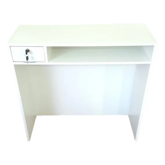 Balcao Caixa Atendimento Recepçao Mdf Com Fechadura. Cor Branco Foto 1