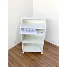 Balcão Caixa Gaveta Fechadura 100% Mdf Lojas Cor Branco Foto mini  2