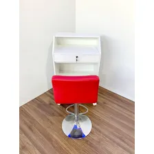 Balcão Caixa Gaveta Fechadura 100% Mdf Lojas Cor Branco Foto mini  3