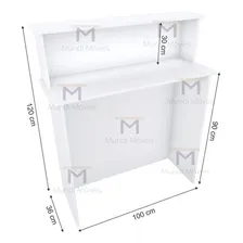 Balcão Comércio  Mdf (loja, Valet, Comércio) Cor Branco Foto mini  2