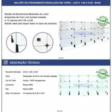 Balcao De Atendimento Vidro Para Lojas 3,00 X 1,00 X 0,30 Cor Preto Foto mini 3