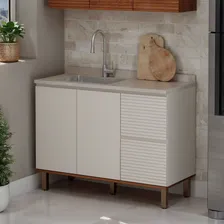 Balcão Gabinete De Cozinha Para Pia 100% Mdf Com 3 Gavetas Foto  mini 1