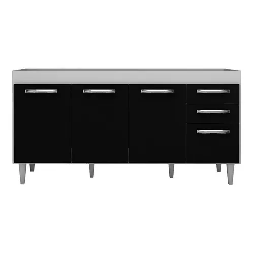 Balcão Gabinete De Pia Áustria 160cm 04 Portas 02 Gavetas Br Cor Branco Foto 1