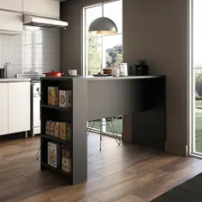 Balcãoluciane Cozinhas Bancada Americana Gourmet Bancada Americana Balcão Divisor Ambientes Madeira - Preto Foto mini  2