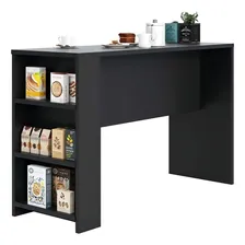 Balcãoluciane Cozinhas Bancada Americana Gourmet Bancada Americana Balcão Divisor Ambientes Madeira - Preto Foto  mini 1