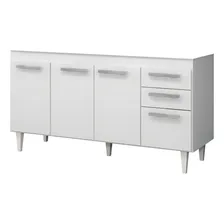 Balcão Armário Cozinha Gabinete Pia 150cm Lisboa Branco Bp Foto mini 1