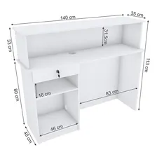 Balcão Caixa Com Prateleiras M360.b (comércio) Cor Branco Foto mini 2