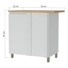 Balco Canto 1 Porta Rainha 92x52cm 100% Mdf Cor Branca / Nature Foto mini 2