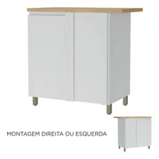 Balco Canto 1 Porta Rainha 92x52cm 100% Mdf Cor Branca / Nature Foto mini 1