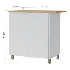 Balco Canto 1 Porta Rainha 92x52cm 100% Mdf Cor Branca / Nature Foto mini  2