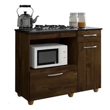 BalcĂŁo Cooktop 5 Bocas Violeta Basculante IpĂȘ - Kaiki MĂłveis Cor Marrom Foto mini 1