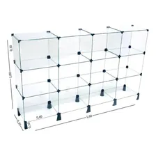 Balcão De Atendimento Em Vidro Com 12 Nichos 30x40 Cor Preto Foto mini 2