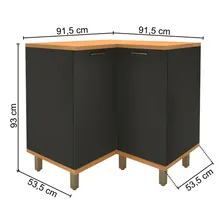 Balcão De Canto Para Cozinha Com Tampo 2 Portas Madri Foto mini 4