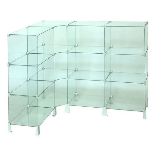 Balcão Em Vidro Em L 1,20 X 1,00 X 0,80 Cor Transparente Foto 1