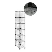 Balcão Estante Aramada Aço Expositor Colmeia 6 Nichos 40cm Cor Tela Preta Com Conectivo Preto Foto  mini 1