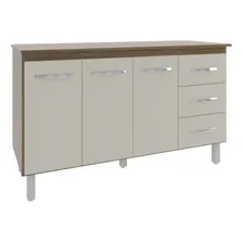 Balcão Gabinete Bancada de Cozinha Armário 150cm Savana Off White com Tampa Tampo Tampão Cor Savana Foto mini 1