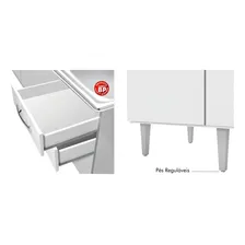 Balcão Gabinete De Pia 150cm Lisboa 4pts 2gav Branco/preto - Foto mini 3