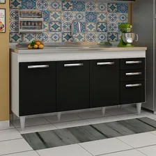 Balcão Gabinete De Pia Áustria 160cm 04 Portas 02 Gavetas Br Cor Branco Foto mini 2