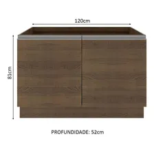 Balcão Gabinete De Pia Madesa Glamy 120 Cm 2 Portas Cor Rustic Foto mini  2