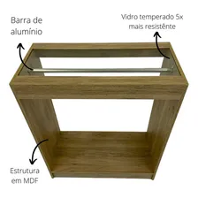 Balcão Para Loja Roupa Centro Cabideiro Expositor Com Vidro Cor Cinza-escuro Foto mini  3