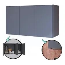 Balc茫o Parede 3 Portas Multiuso Banheiros Armazenamento Cor do m贸vel Preto Foto mini 1