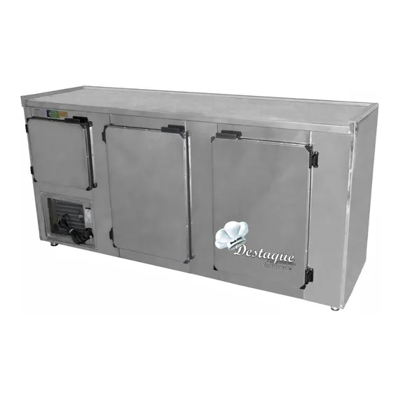 Balcão Refrigerado De Encosto 1.80mt Refrigel Aço Inox 110v Foto 1