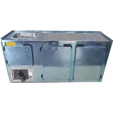 Balcão Refrigerado De Encosto 2.00 Em Aço Com Cuba 220V Foto  mini 1