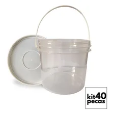 Balde 2.2l Transparente C/ Tampa Lacre - 40 Peças Foto mini 1