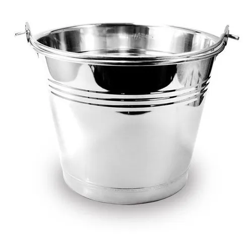 Balde 6 Litros Em Aço Inox Cerveja Bebida Gelo Ke Home Cor Prateado Liso Foto 1
