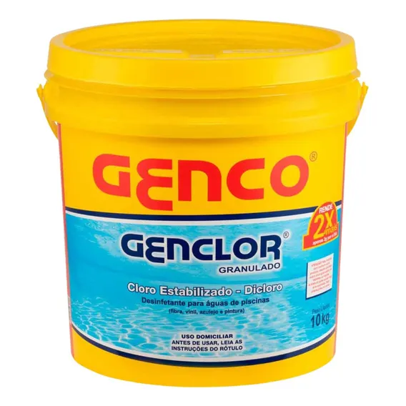 Balde Cloro Genclor Granulado Estabilizado Genco 10kg Foto 1