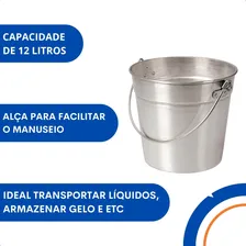 Balde Com Alça Reforçado Alumínio 12 Litros Foto mini 4
