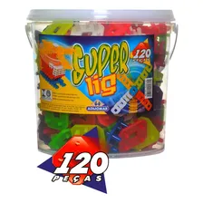Balde De Blocos De Montar Super Lig Com 120 Peças - Adijomar Foto mini  2