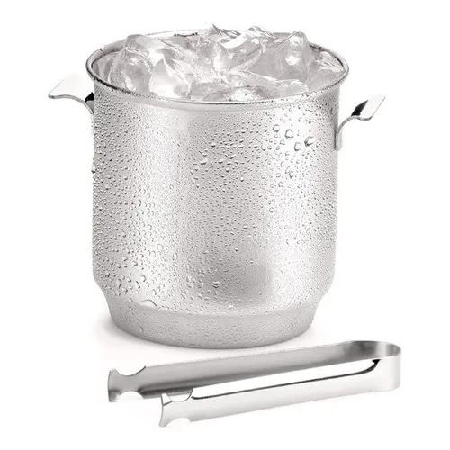 Balde De Gelo Inox Champanheira Pequena 600 Pinça Foto 1
