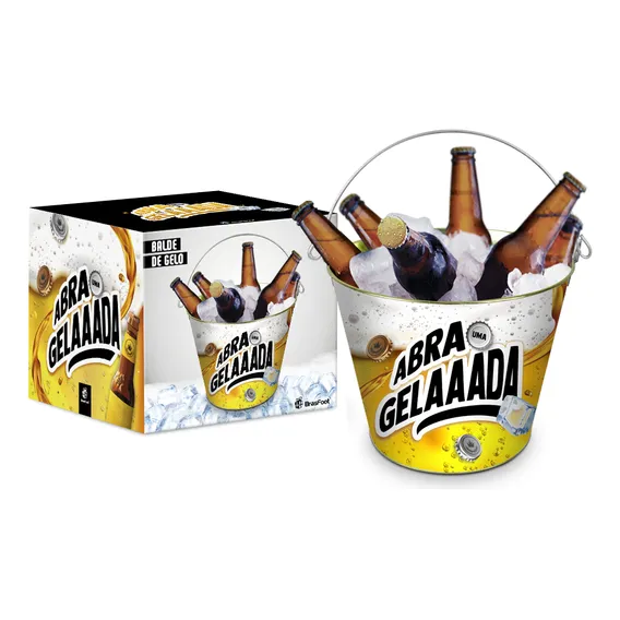 Balde De Gelo Personalizado Amizade Porta Bebidas Cerveja 5l Cor Branco CERVEJEIROS Foto 1