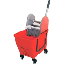Balde Espremedor Mop 脷mido Dobl么 30 L Vermelho Bralimpia Foto mini 1